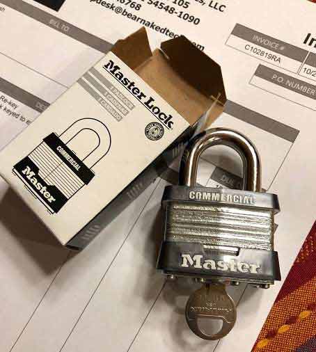Bear Naked Technologies Locksmith Service - master lock padlock